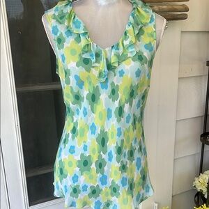 Talbots Floral Silk Sleeveless Blouse